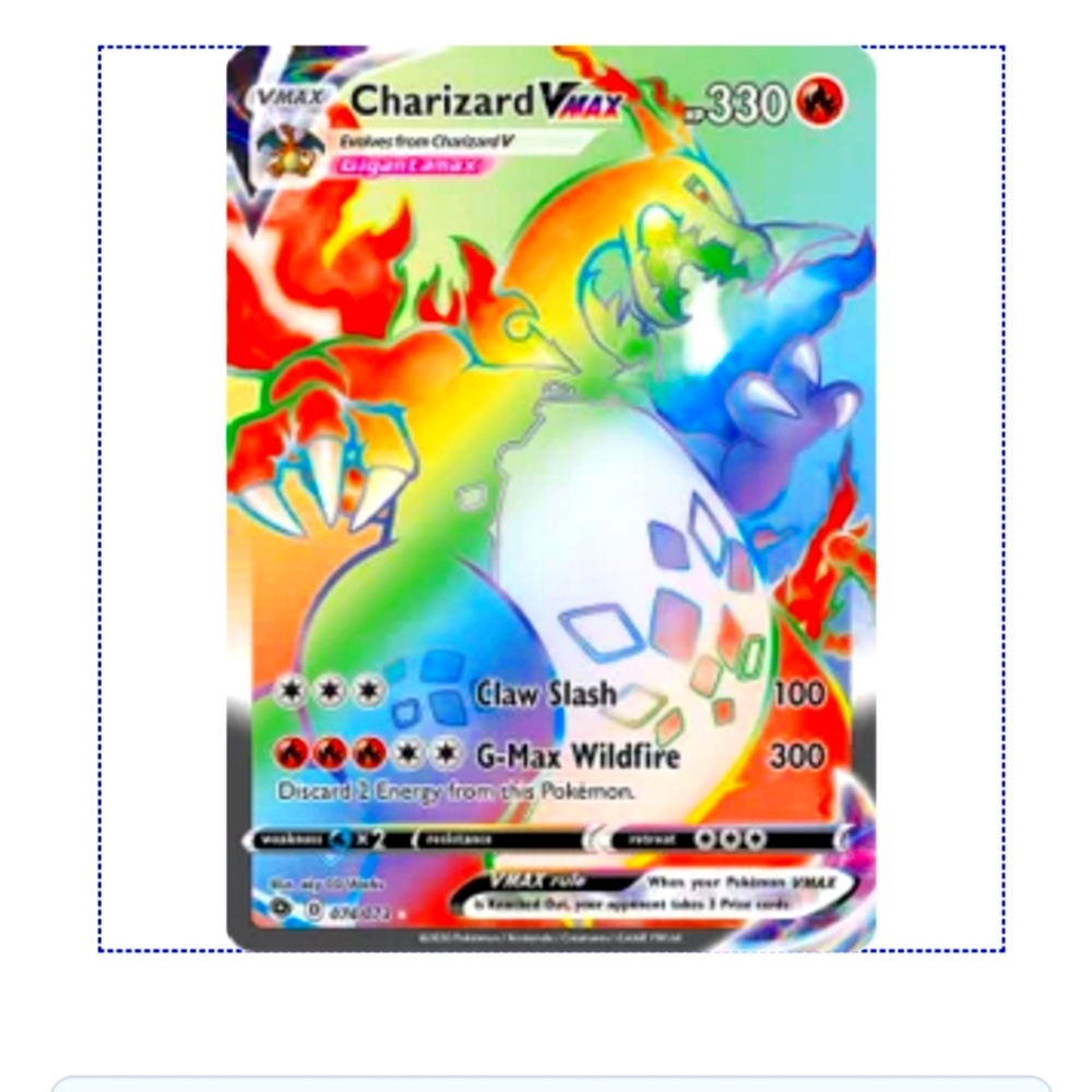 Pokemon card charizard vmax